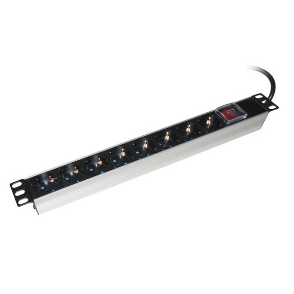 Multipresa 8 Posti Con Interruttore per Armadio Rack 19"
